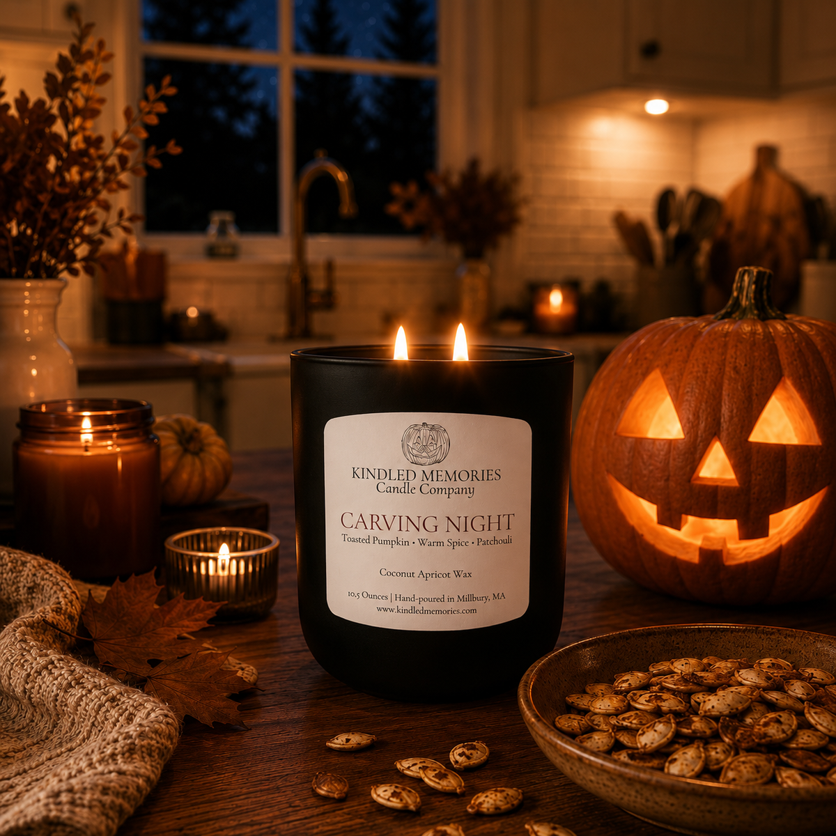 Carving Night - Coconut Apricot Wax Candle