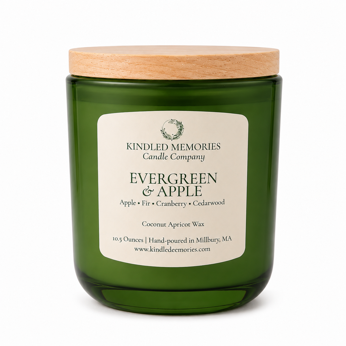 Evergreen & Apple - Coconut Apricot Wax Candle