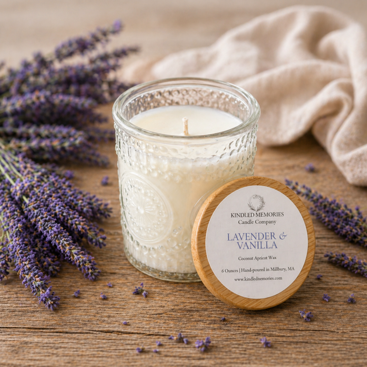 Lavender & Vanilla - Coconut Apricot Vintage Jar