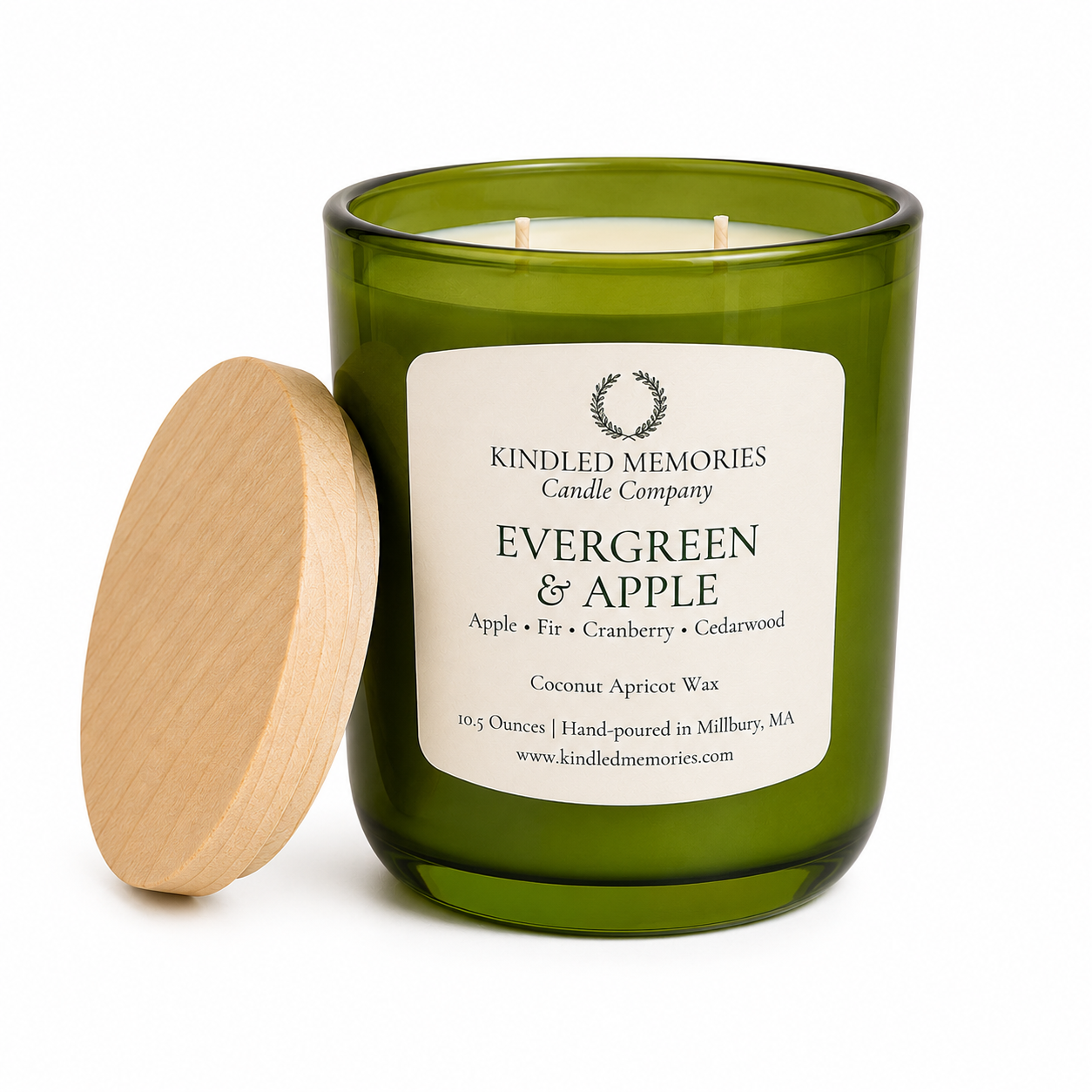 Evergreen & Apple - Coconut Apricot Wax Candle