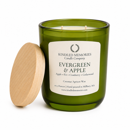 Evergreen & Apple - Coconut Apricot Wax Candle