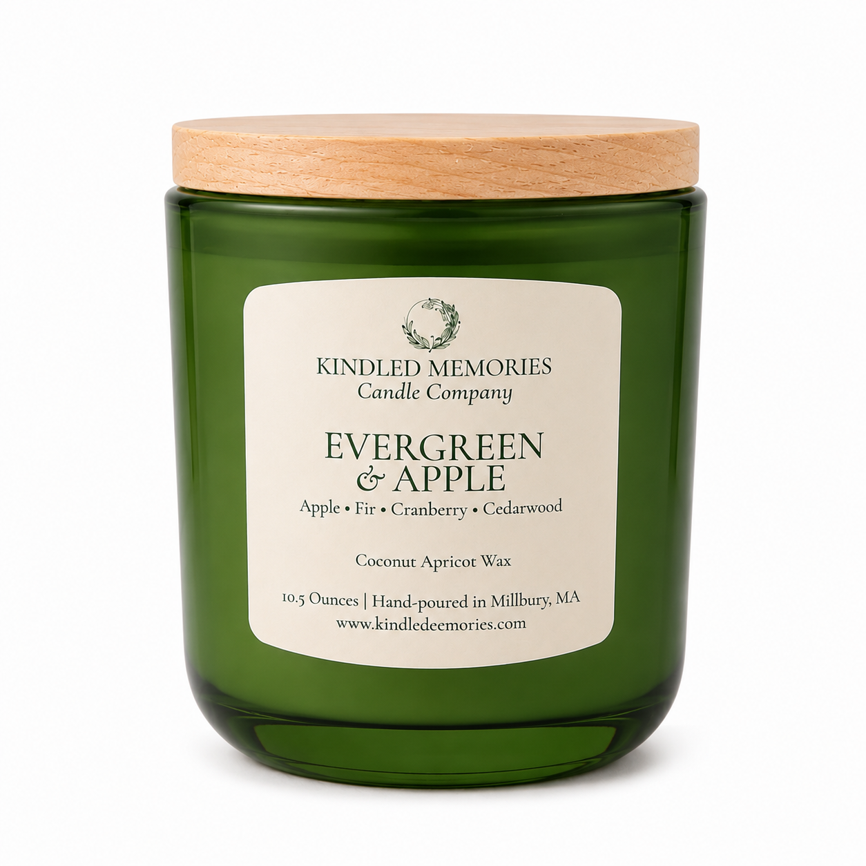 Evergreen & Apple - Coconut Apricot Wax Candle