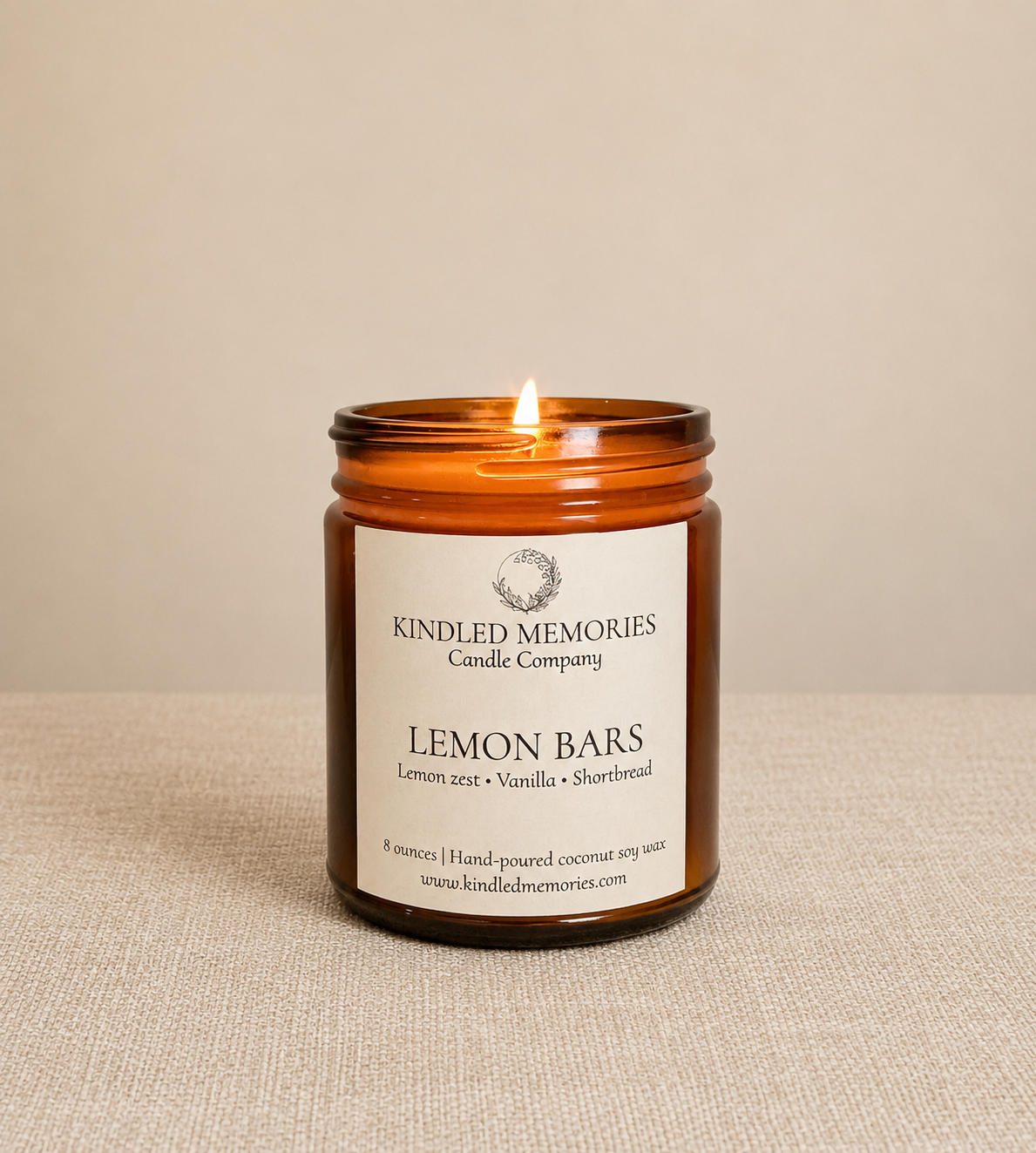 Lemon Bars - Coconut Soy Amber Glass Jar