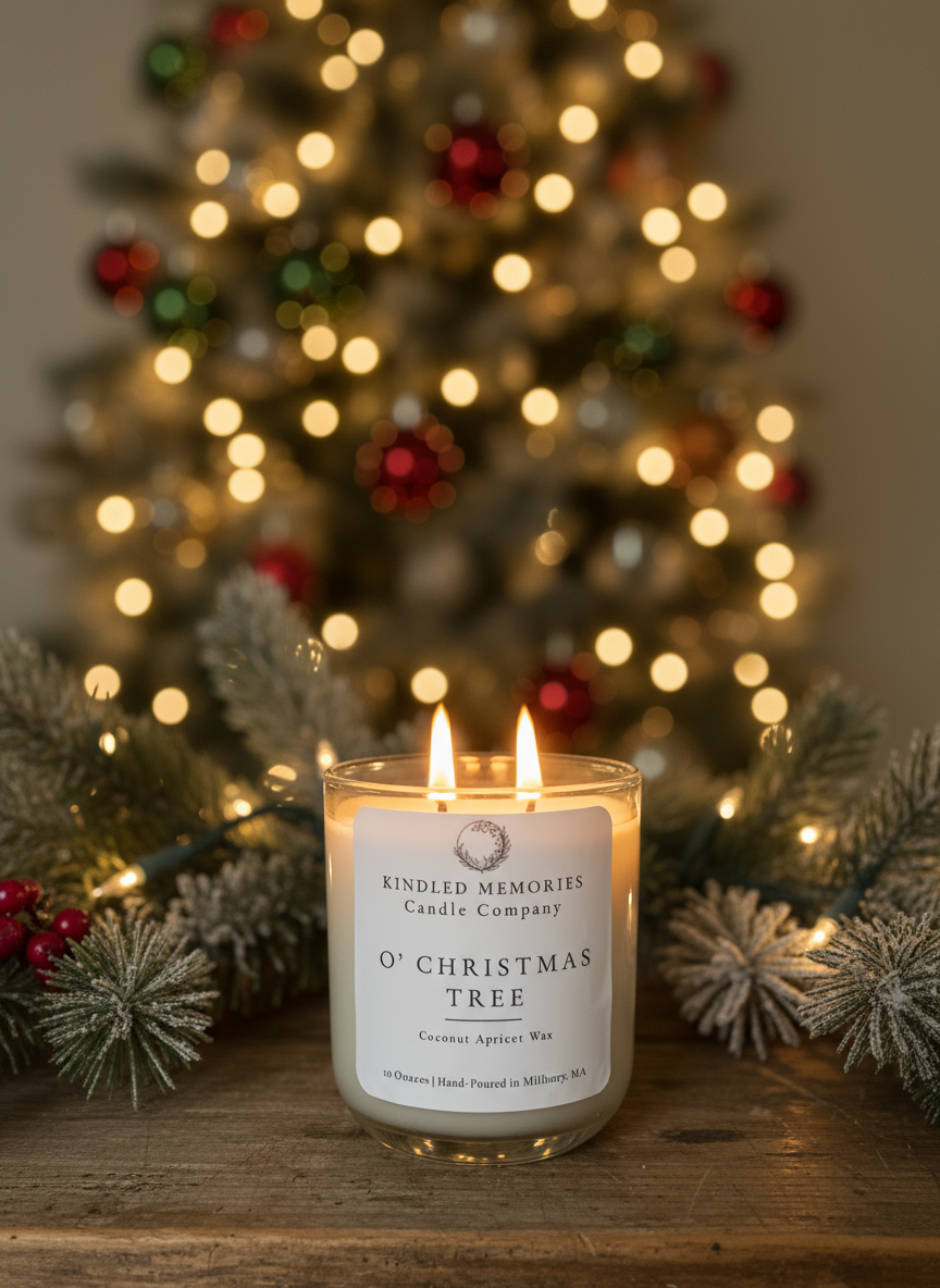 O' Christmas Tree Candle - Larger, Lit